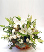 WHITE FLOWER BASKET