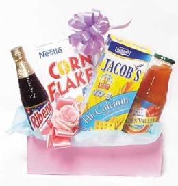 Best Health - RIBENA Glucose, 500ml - DANONE JACOB Hi-Calcium Cracker, 180g - NESTLE Corn Flakes, 150g - GOLDEN VALLEY Fruit Juice, 1000ml All above includes Packaging and Decoratives<br><br>Code:702-6948-702-0000056108
