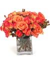 Dozen Roses in Square Vase